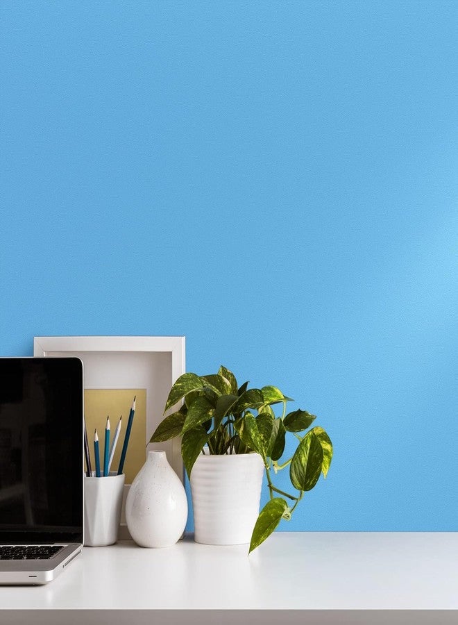 ONETON Matte Blue Wallpaper Peel & Stick Wallpaper for Kitchen Self Adhesive Waterproof Blue Wallpaper Bathroom Walls Cabinets (Sky Blue Matte, 24x200 Inch) - Image 3